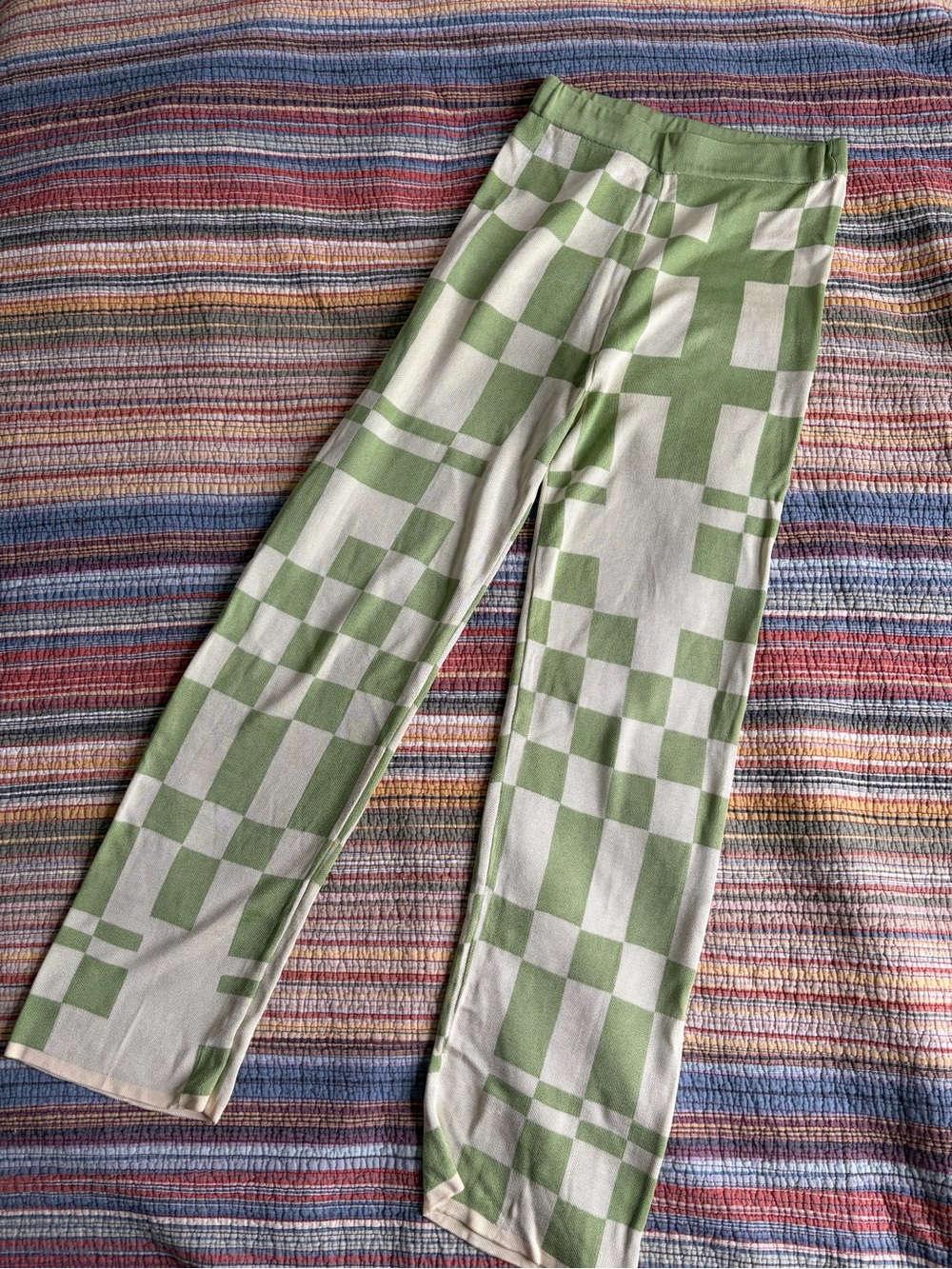 Paloma Wool Green Checkered Pants